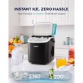 thumbnail image 2 of EUHOMY Countertop Ice Maker Machine with Handle, 26lbs in 24Hrs, 9 Ice Cubes Ready in 6 Mins, Auto-Cleaning Portable Ice Maker with Basket and Scoop, for Home/Kitchen/Camping/RV. (Black), 2 of 8