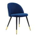 thumbnail image 3 of Modway Cordial Performance Velvet Dining Chairs - Set of 2 in Navy, 3 of 9