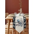 thumbnail image 2 of Nautical Coastal Octopus Cotton and Linen Triangle Table Runners Dresser Scarves Table Decoration for Wedding Party/Graduation Ceremony/Banquet Tropical Fish Shell Starfish, 2 of 9