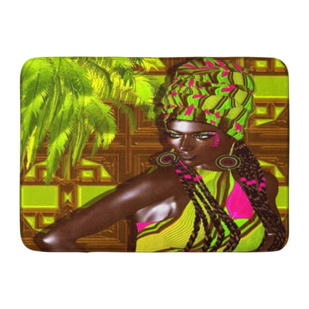 GODPOK African American Beauty Perfect for Expressing Themes of Diversity Hairstyles and Makeup on Colorful Rug Doormat Bath Mat 23.6x15.7
