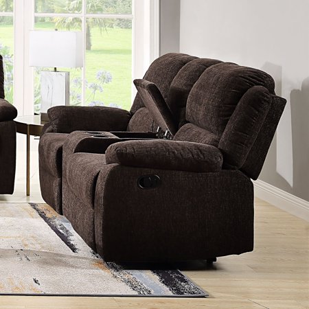Bornmio ACME Madden Loveseat w/Console (Motion)  Brown Chenille 55446