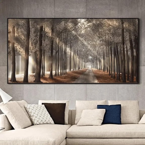 34.5×15.7 in Forest Canvas Wall Art Sunlight Tree Nature Landscape Painting Decor for Living Room Bedroom Home Office