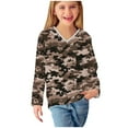 thumbnail image 6 of Ugoldhm Girls Camo Shirts V Neck Tunic Printed Tops Fall Going Out Outdoor Workout Tees, 6 of 8