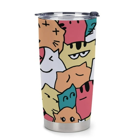 

ANYWAY.GO Thermal Insulation Coffee Travel Mug with Lid Spill Proof Funny Doodle Portable Thermal Thermal Cup for Car 20oz
