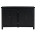 thumbnail image 4 of Modern Farmhouse Sideboard Buffet Cabinet, 4 Door Buffet Storage Cabinet with Adjustable Shelves, Wood Coffee Bar Cabinet with Pinewood Legs for Kitchen, Dining Room, Living Room, Black, 4 of 9