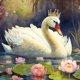 thumbnail image 2 of (A8224) Resina Diamante La Serie Animal Cisne Blanco Diamante 30*30CM, 2 of 9
