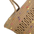 thumbnail image 4 of Bolsa de Hombro Papiro Tejido de Gran Capacidad Capacidad de Diseño Hueco simple Bolsa de Cesta para vacantes de Vije, 4 of 5