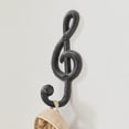 thumbnail image 4 of Danya B 4 Piece Dark Brown Iron Musical Note Treble Clef Wall Sculpture Utility Hooks, 4 of 7