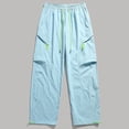 thumbnail image 2 of CONZONE Mens Baggy Cargo Pants Wide Leg Hiking Pants for Men Trendy Elastic Waist Graphic Outdoor Joggers Pant With Pockets, 2 of 9