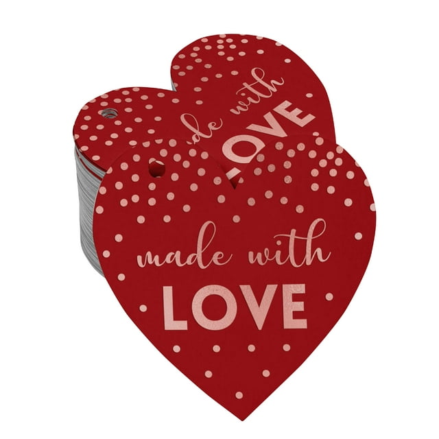 Inkdotpot Rose Gold Foil Paper Hang Tags Made With Love Wedding Favor Tags 50 Pieces