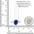 thumbnail image 3 of Bezel Set 10X8mm Oval Ring Simulated Blue Sapphire CZ 925 Sterling Silver, 3 of 5