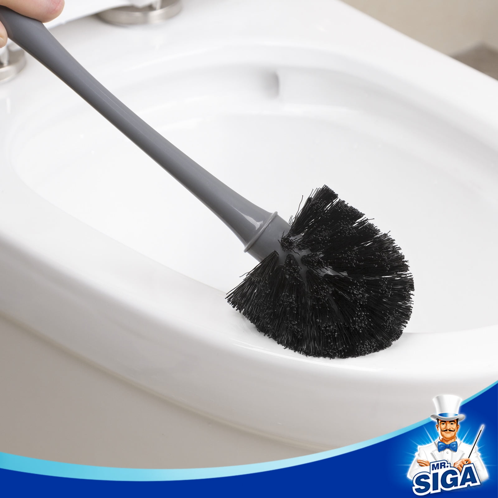 MR.SIGA Toilet Plunger and Bowl Brush Combo for Bathroom Cleaning Black 1 Set