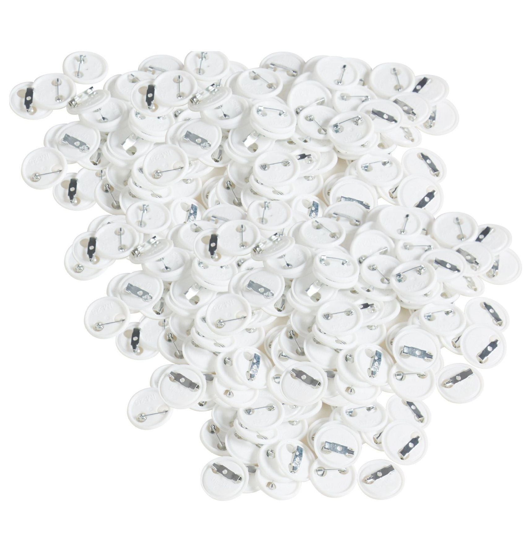 25mm Button Badge Making Supplies - 500 Sets Pin Back Button Parts for Button Maker Machine, Metal & Plastic, DIY Crafts