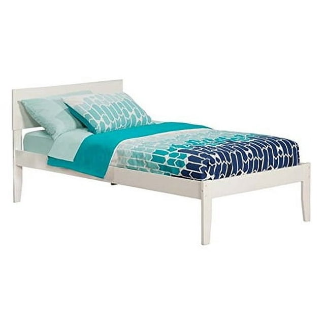 Atlantic Furniture Orlando Twin Bed with Open Foot Rail, White Finish