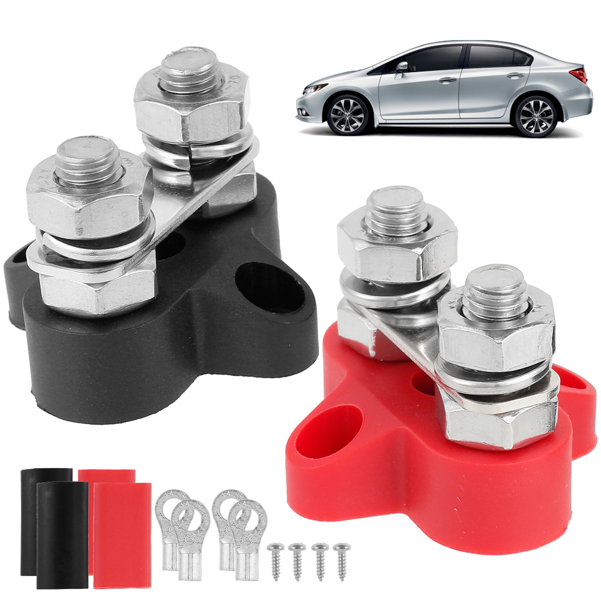 Adifare Battery Power Distribution Terminal Block,DC 48V Dual M8 Posts