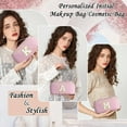 thumbnail image 6 of YOOLIFE Initial Makeup Bag Cosmetic Bag for Women, PU Waterproof Large Capacity Portable Makeup Bag with Compartments & Makeup Brush Bag Personalized Gifts for Women Her, 6 of 7