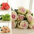 thumbnail image 3 of Dream Lifestyle Artificial 9 Heads Rose Flower Bridal Bouquet Wedding Party Home Desktop Decor, 3 of 8
