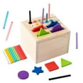 thumbnail image 4 of Cubo de clasificación de formas Montessori, clasificador de formas, juguete interactivo de clasificación de formas, cubo de actividades para bebés,, 4 of 9