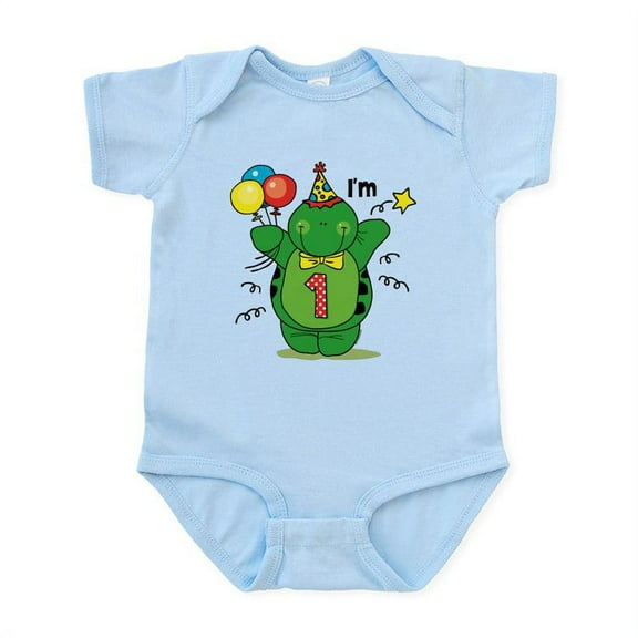 CafePress - Happy Turtle 1St Birthday Baby Light Bodysuit - Baby Light Bodysuit, Size Newborn - 24 Months
