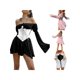 thumbnail image 5 of TRKIYQC 2022 nueva moda europea y americana temperamento falda de viaje de gasa de un hombro vestido Irregular Crosr TRKIYQC moderno, 5 of 7