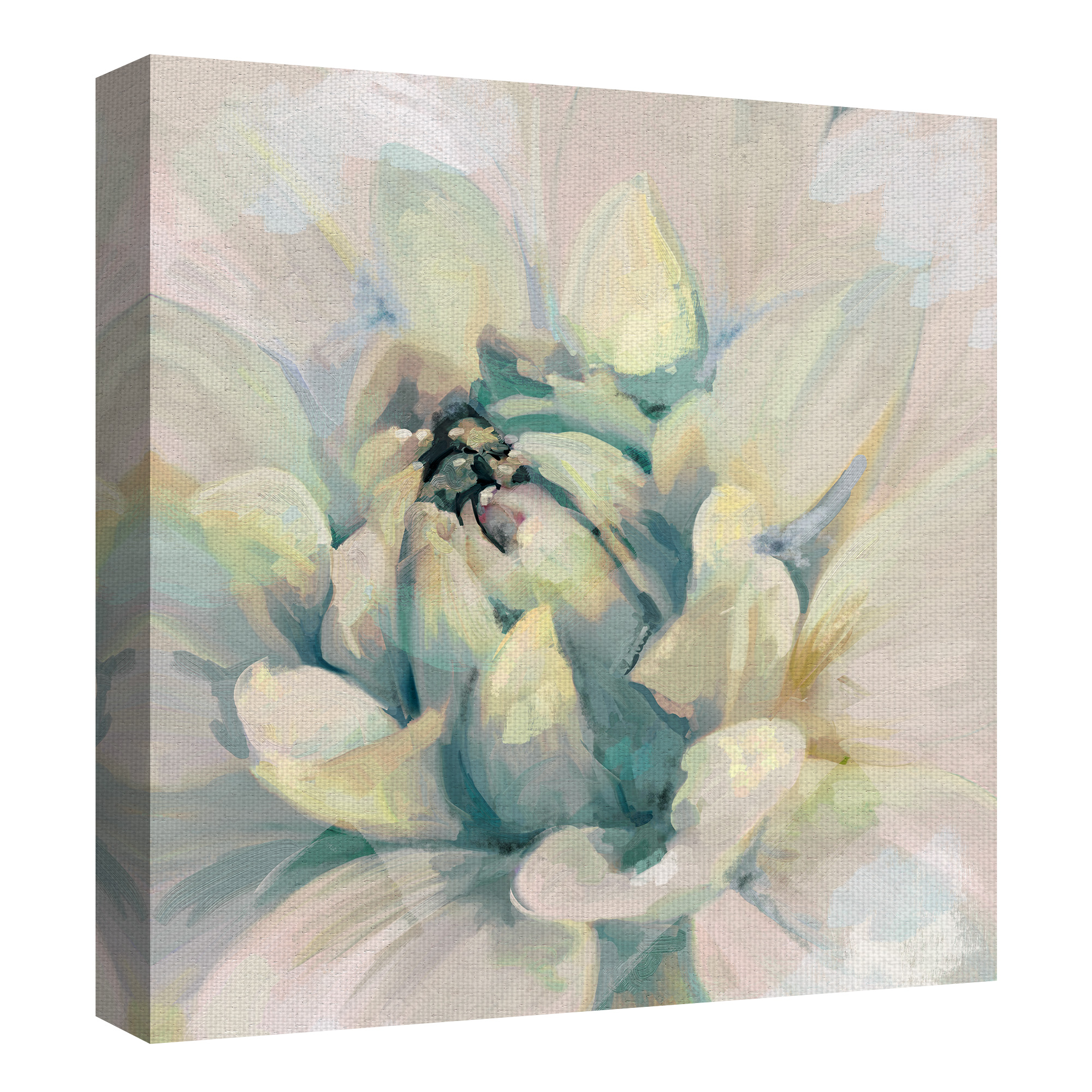Masterpiece Art Gallery Glorious Blooms I Bright Square White Flowers By Studio Arts Canvas Art Print 30" x 30"