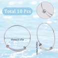 thumbnail image 2 of Juego de 10 pulseras expandibles de plata con alambre ajustable de acero inoxidable y diseño motivacional., 2 of 5