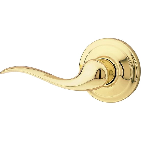 Kwikset Tustin Left-Handed Half-Dummy Lever with Microban Antimicrobial Protection in Polished Brass 97880-752