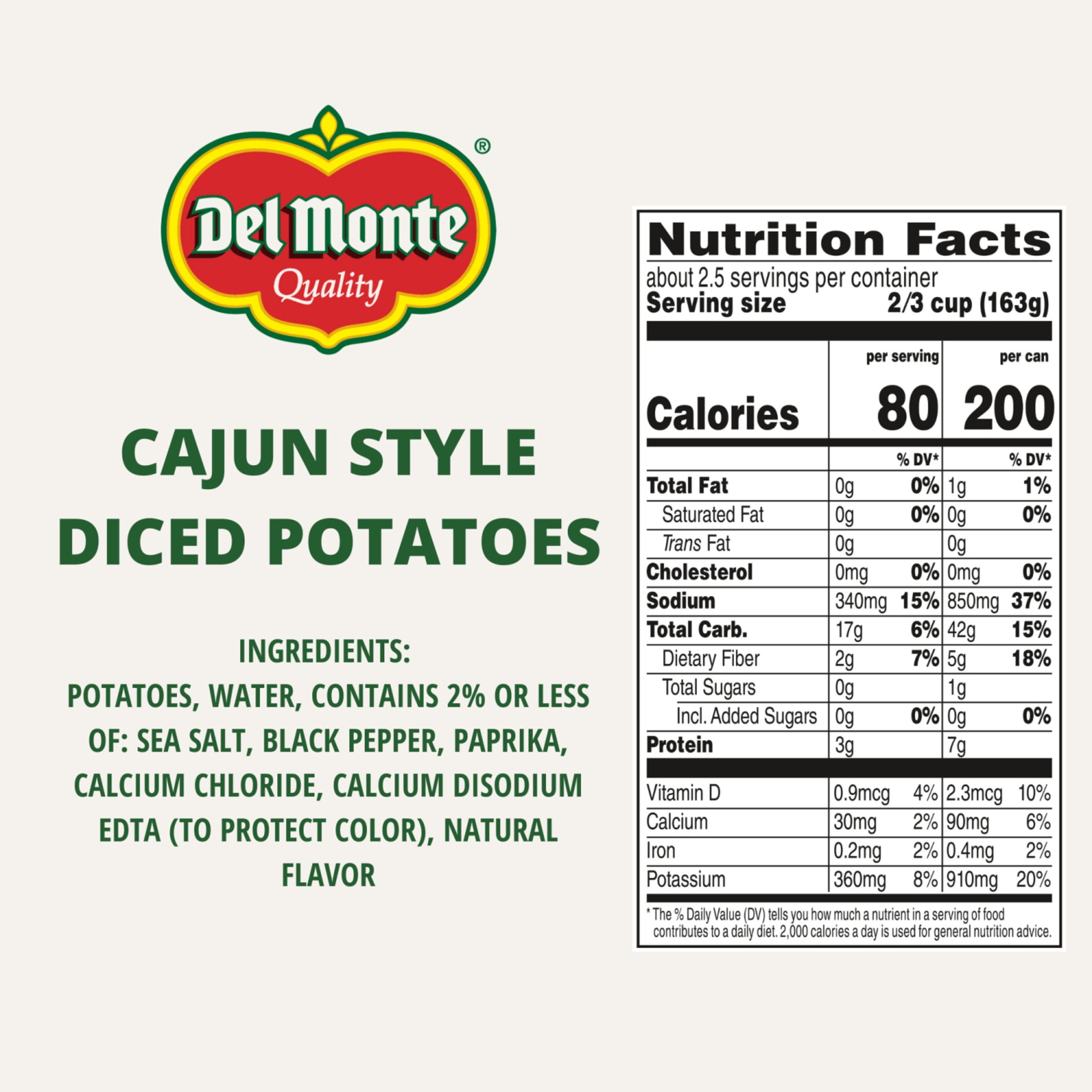 (12 pack) Del Monte® Cajun Style Diced Potatoes, 14.5 oz. Can