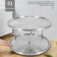 thumbnail image 2 of Spice Rack Stainless Steel Organizer Tray 360 Degree Turntable Rotating 2 Stand For Dining Table Kitchen Counters Cabinets,1pcs* Spice Rack,silver, 2 of 9