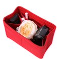 thumbnail image 3 of Bolsa de almacenamiento de fieltro, organizador de bolsa de maquillaje, bolsa de almacenamiento de cosméticos portátil, color rojo, M, 3 of 5
