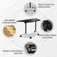 thumbnail image 4 of 4 Pcs Folding Conference Table with Wheels,47.2in Flip-Top Conference Tables,Mobile Training Table for 2-12 Person,Trapezoid Design,for Classrooms & School Office Spaces(Black), 4 of 8