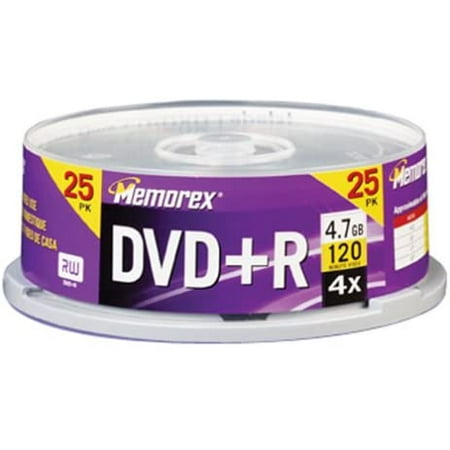 Memorex 4.7GB 4X DVD+R Media (25-Pack Spindle) | Walmart Canada