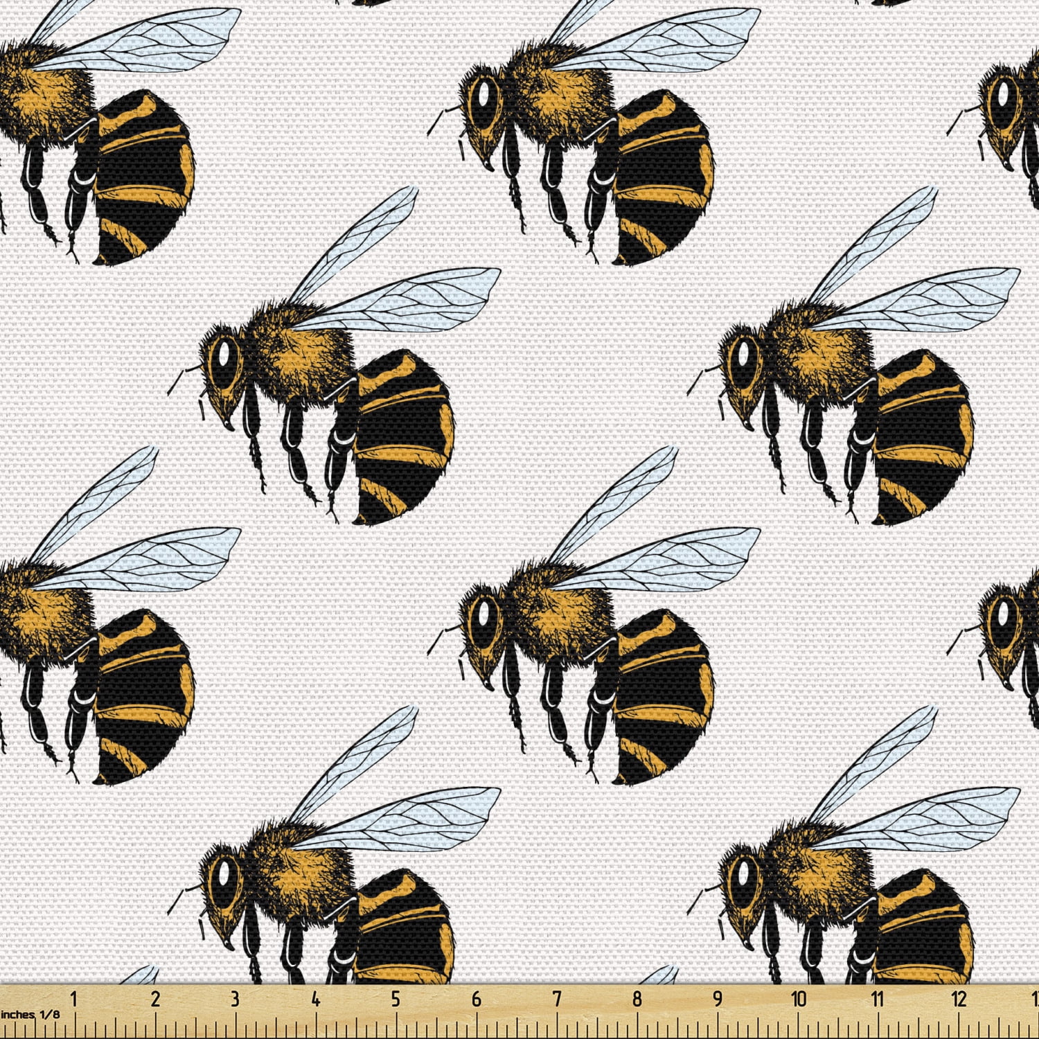 Entomology Upholstery Fabric by the Yard Detailed Bee Buzzing Insects