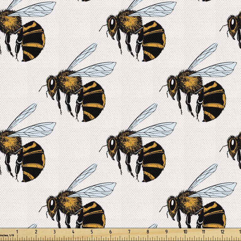 MEDIUM bee fabric - honey bee fabric, Fabric