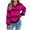 Hot Pink Sweaters, variant on Htigea Womens Striped Sweaters Casual V Neck Long Sleeve Loose Knitwear Preppy Trendy Pullover Tops for School White S