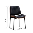 thumbnail image 5 of Dining Chairs Set of 2 Mid Century Modern Retro Faux Leather Chair with Walnut Bentwood Upholstered Seat Metal Legs Adjustable Foot for Kitchen Dining Room Chairs(BLACK), 5 of 5