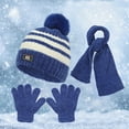 thumbnail image 5 of Kripyery 1 Set Children Hat Scarf Gloves Set Warm & Thickened Knitted Hat Gloves Scarf Three-piece Set Autumn Winter Outdoor Warm Accessories for Boys Girls, 5 of 8