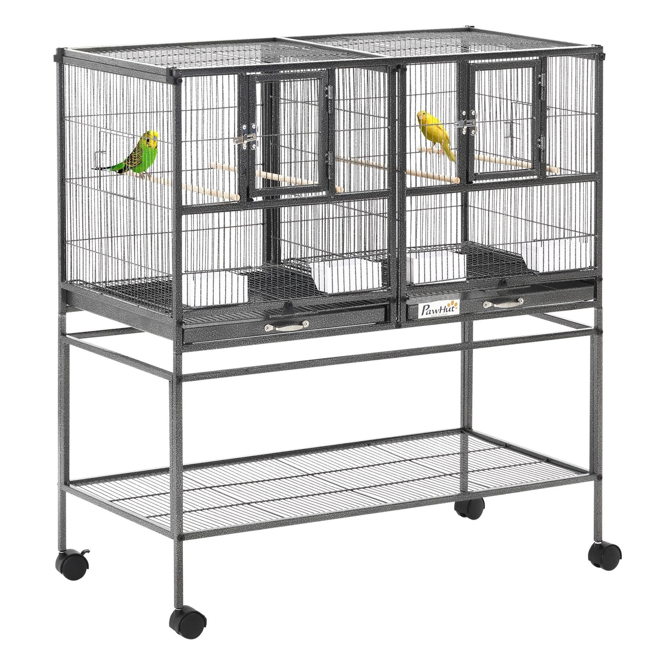 Prevue Charming Aviary - XL Flight Bird Cage, 68.6" Tall, Pearl Grey For Small & Medium Birds