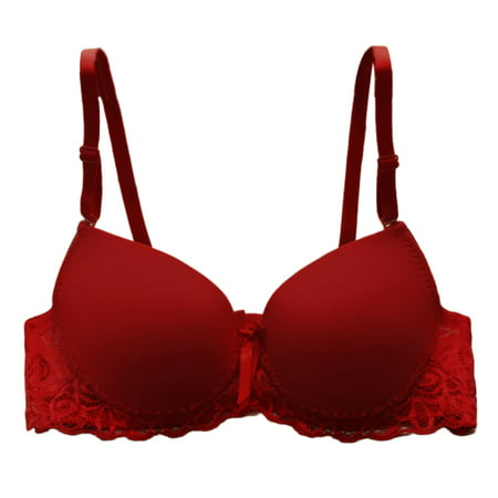 Aofa Sexy Women Solid Color Lace Push Up Underwired Bra Thin Brassiere ...