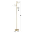 thumbnail image 3 of SAFAVIEH Niobe 65 in. 3-Light Glam Antique Gold Iron Floor Lamp with Clear Shade, 3 of 11