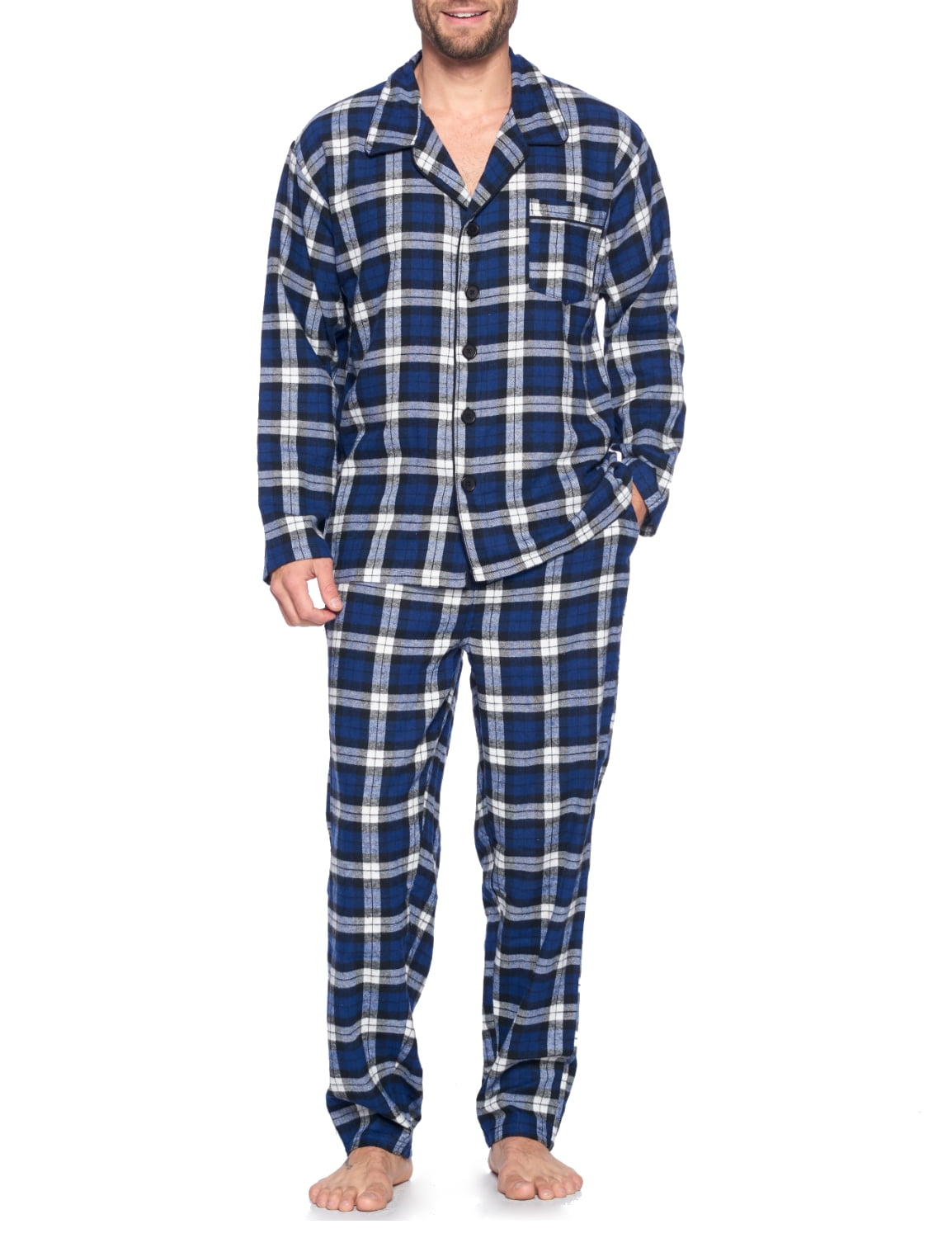 Ashford & Brooks Mens Flannel Plaid Pajamas Long Pj Set - Walmart.com