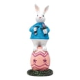 thumbnail image 2 of Tdxkok Easter Cute Bunny and Egg Decorations - Spring Holiday Rabbits Figurines with Colorful Eggs Set Happy Easter Decorations, 2 of 6