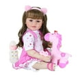 thumbnail image 1 of Lila & Lovery Muñeca Reborn – Muñeca Realista de 22 Pulgadas con Cabello Enraizado y Jirafa de Felpa, Cuerpo de Vinilo, Atuendo, Chupón y Botella, 1 of 5