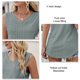 thumbnail image 3 of Mujeres V Masajeadores de cuello Tank Top ahueca hacia fuera suelta color puro verano chaleco sin mangas para el desgaste diario, 3 of 6