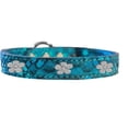 thumbnail image 2 of Silver Flower Widget Dragon Skin Genuine Leather Dog Collar, 2 of 3