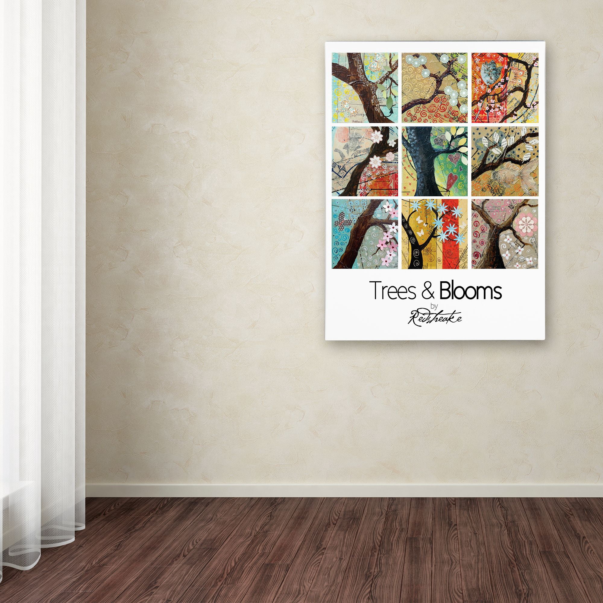 Trademark Fine Art "Pattern Collage Trees and Blooms" Canvas Art by Jennifer Redstreake