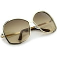 thumbnail image 5 of zeroUV Female Women's Metal Frame Gradient Colored Lens Oversize Round Sunglasses 67mm (Gold / Smoke Gradient) - 67mm, 5 of 5