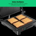 thumbnail image 4 of Non-Stick Coated Plates, Opens 180 Degrees to Fit Any Type or Size of Food, Stainless Steel Surface and Removable Drip Tray, 4 Slice, Black, 4 of 5