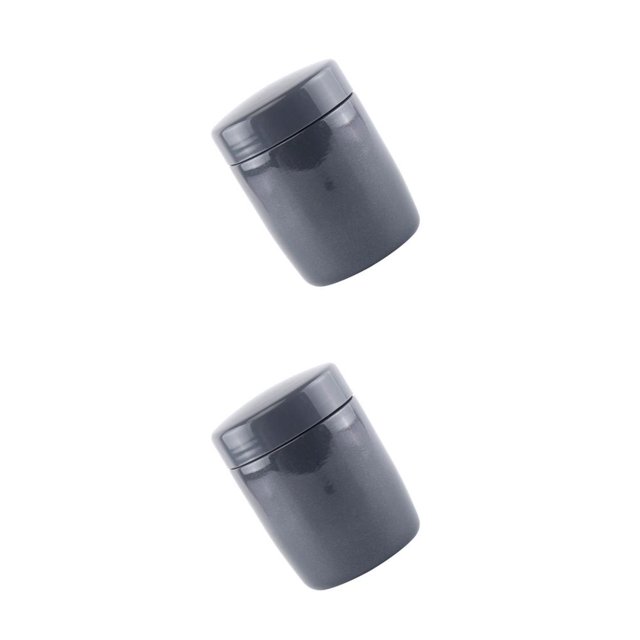 Bearachild Taza de acero inoxidable para estofado de alimentos, contenedores grandes, fiambrera, botella de agua, tarro térmico, frascos de Negro 2piezas