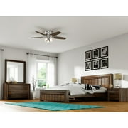 Hunter 52 inch Indoor Ceiling Fan with LED Lights - Ceiling Fan with Pull Chain, For Bedroom, Living Room, or Kitchen, Low Profile Mount, No Remote, 5 Blades - Builder 53328, Brushed Nickel